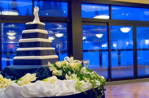 Wedding Cake in The Imperial Ballroom at Beaver Run Resort in Breckenridge 